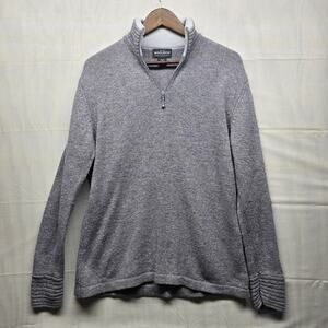 Woolrich Womens XL 100% Wool Long Sleeve Quarter Zip Pullover Gray Sweater